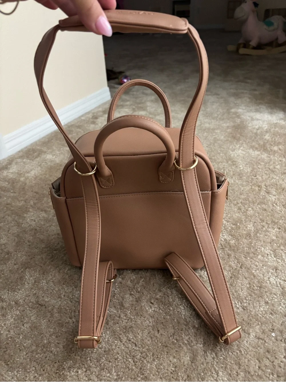 Ayla & Co Blush Tan Convertible Baby Bag